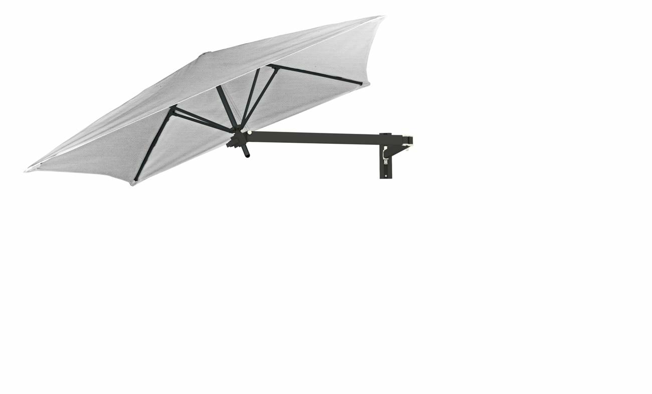 Paraflex wall mounted parasols square 2 m with Marble fabric and a Neo arm in Black