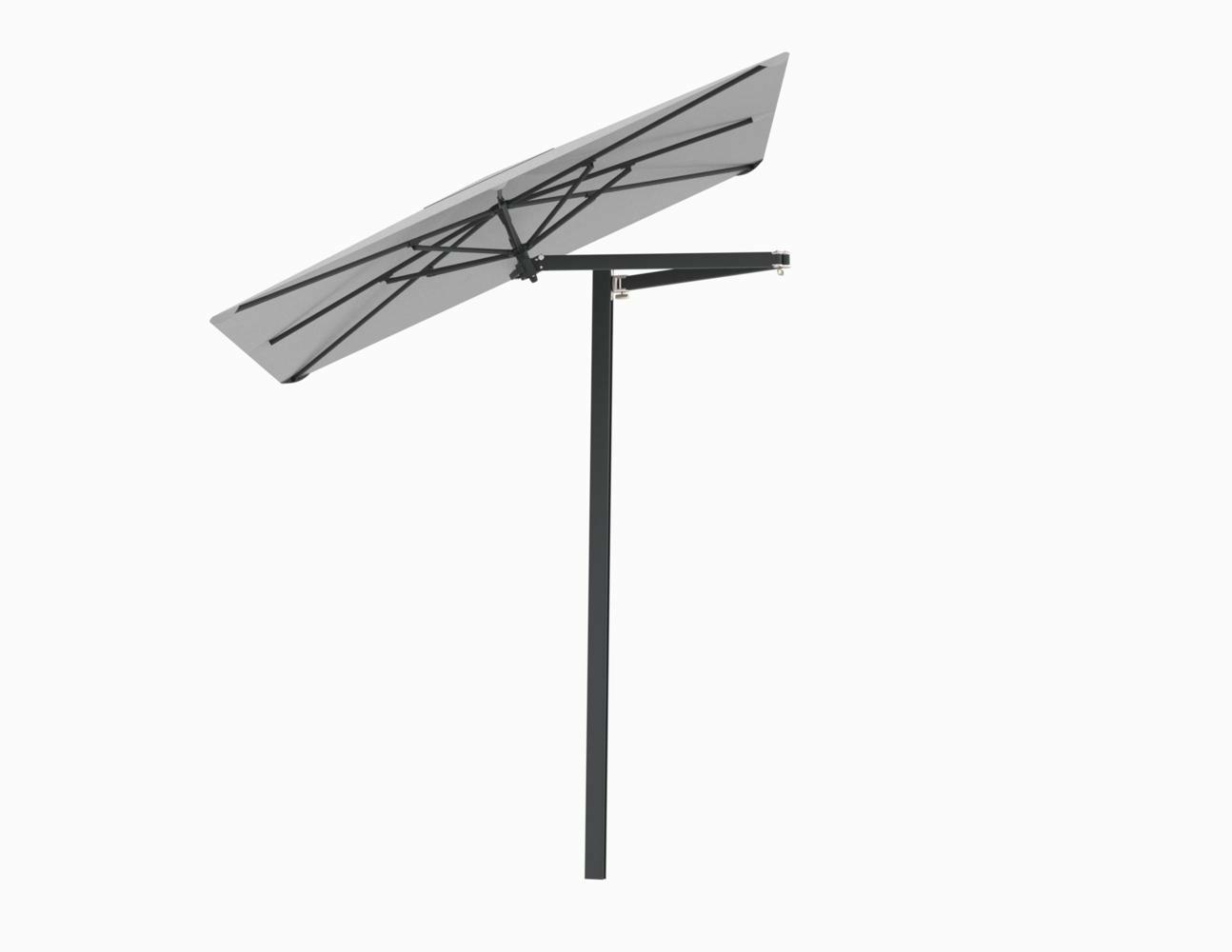 Paraflex cantilever umbrella square 2 m with Canvas fabric and a Neo arm Black