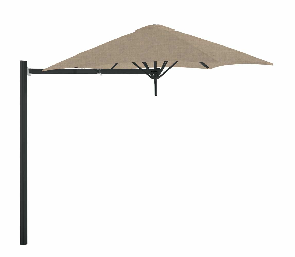 Paraflex cantilever umbrella round 2,7 m with Sand fabric and a Neo arm Black