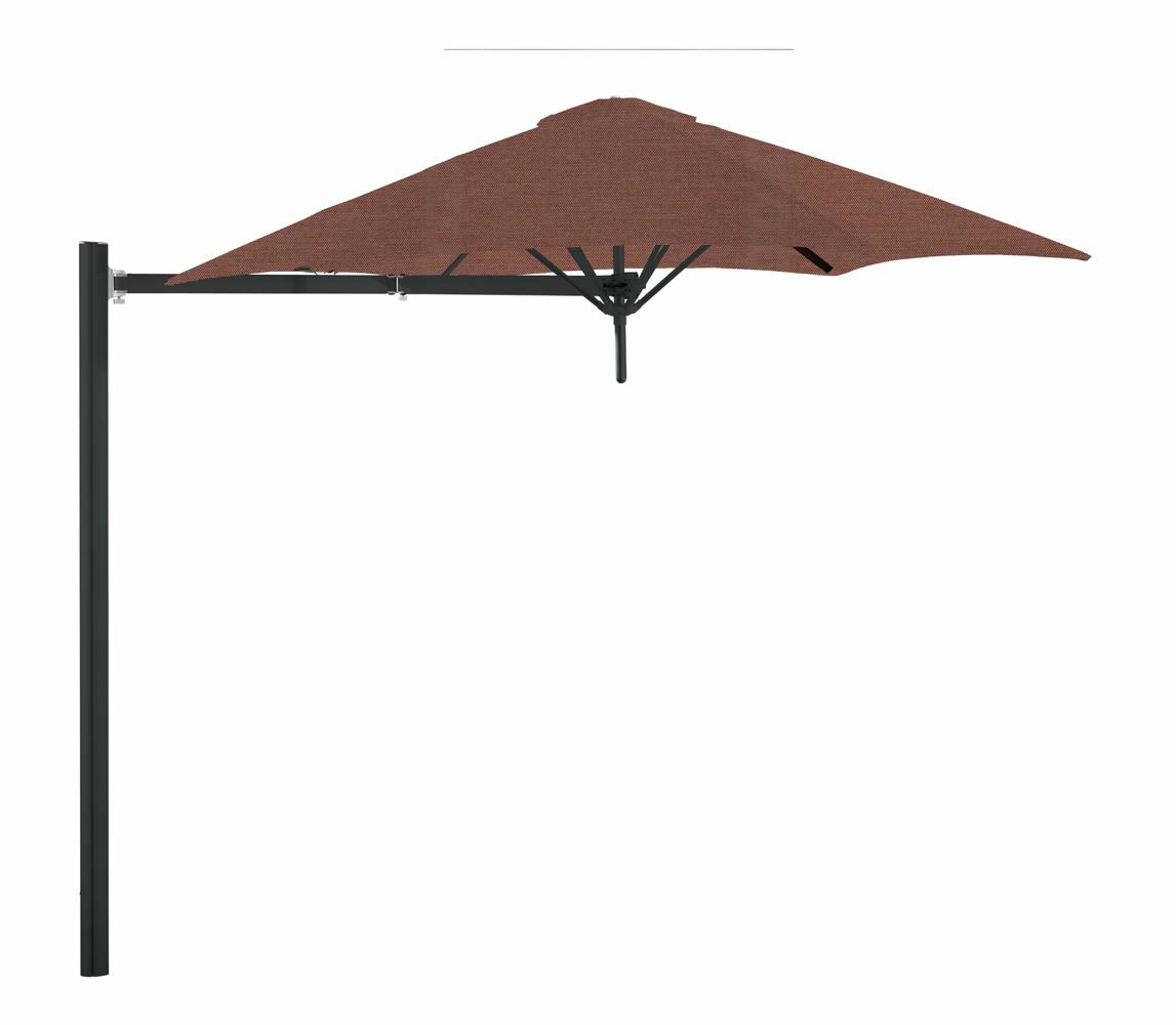 Paraflex cantilever umbrella round 2,7 m with Terra fabric and a Neo arm Black
