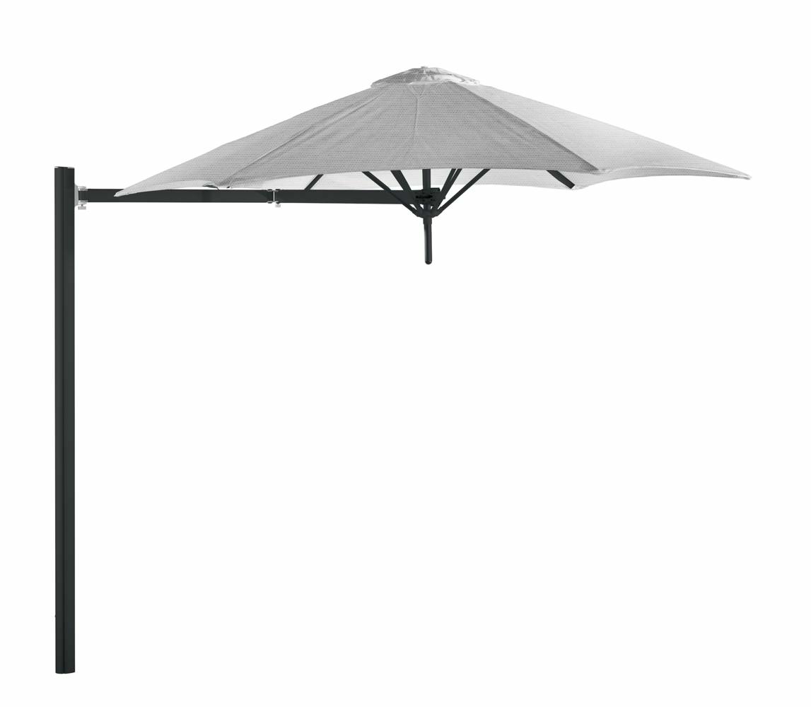 Paraflex cantilever umbrella round 2,7 m with Marble fabric and a Neo arm Black