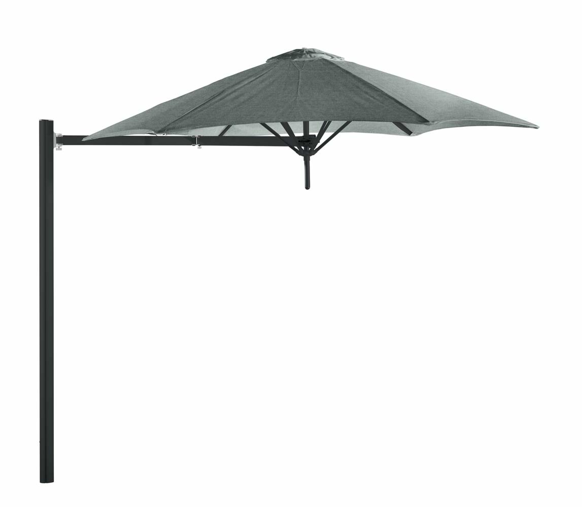 Paraflex cantilever umbrella round 2,7 m with Flanelle fabric and a Neo arm Black