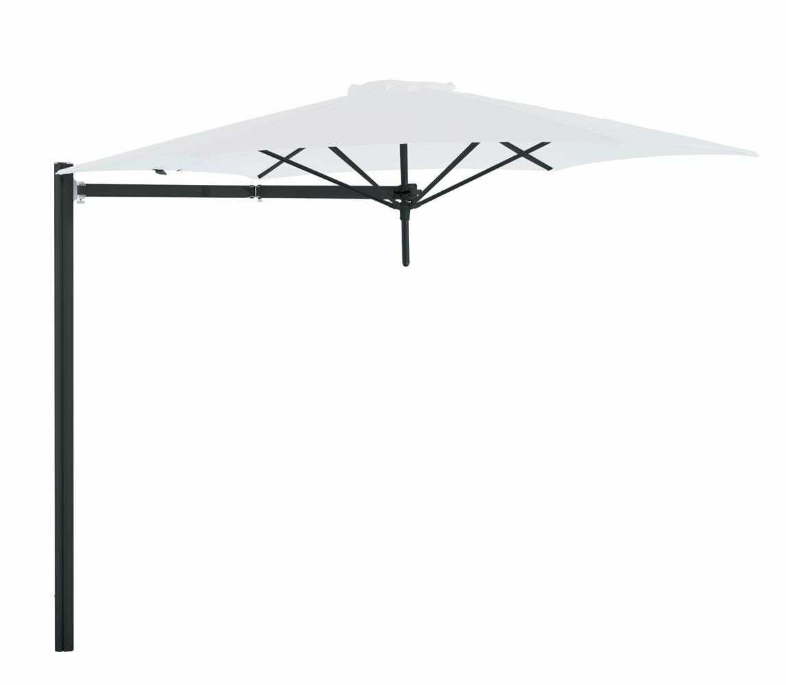 Paraflex cantilever umbrella round 3 m with Natural fabric and a Neo arm Black