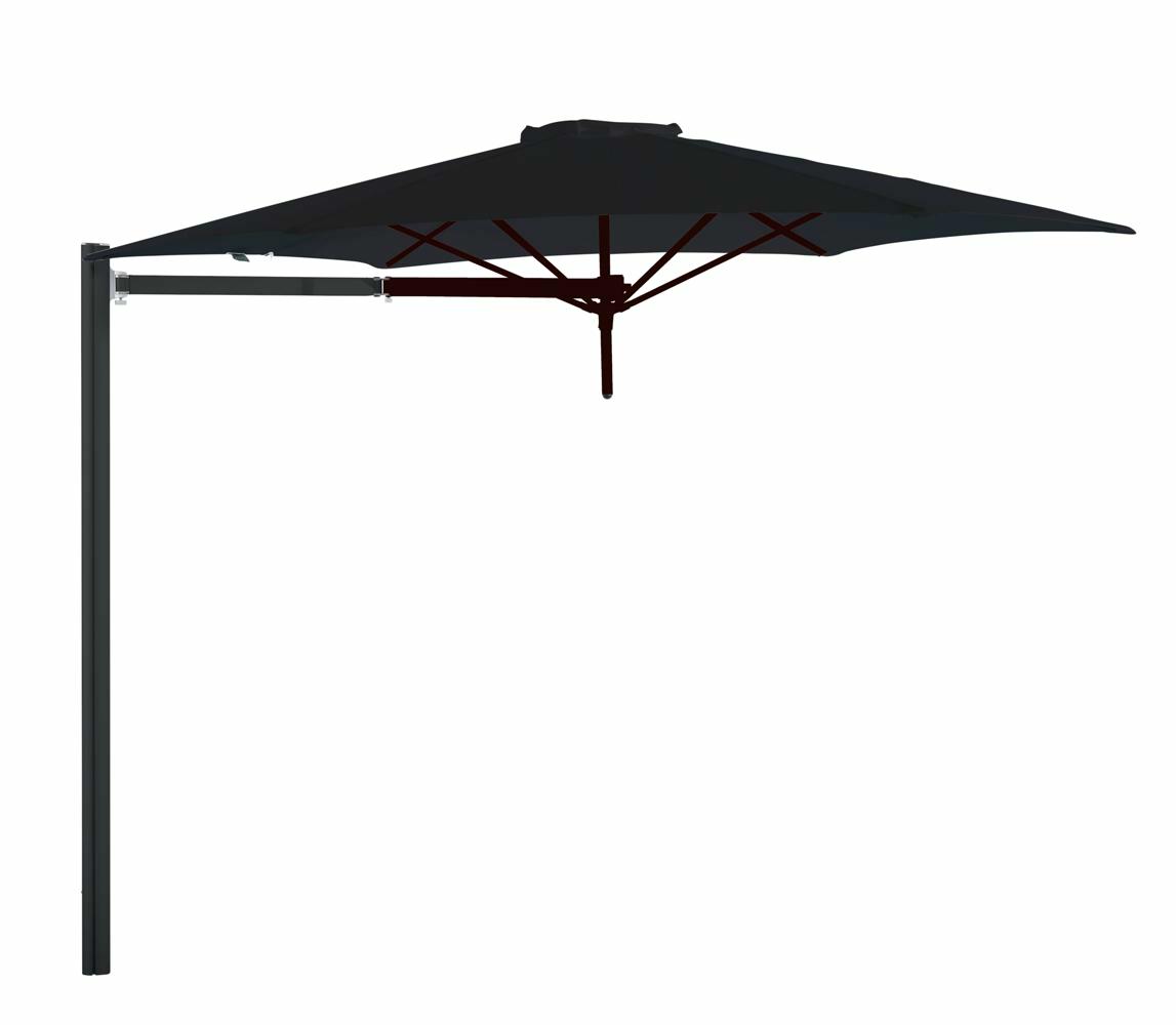 Paraflex cantilever umbrella round 3 m with Black fabric and a Neo arm Black
