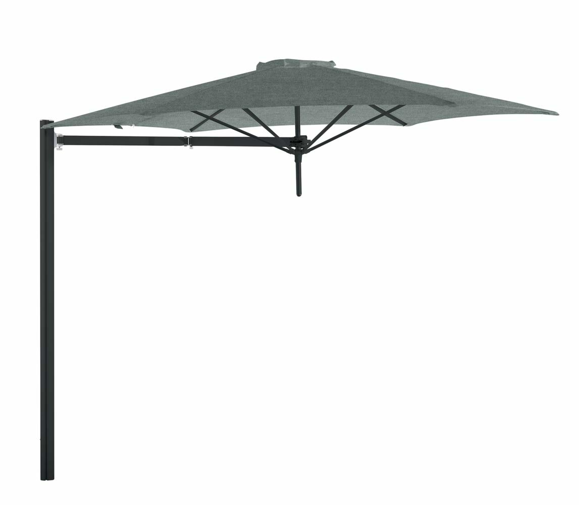 Paraflex cantilever umbrella round 3 m with Flanelle fabric and a Neo arm Black