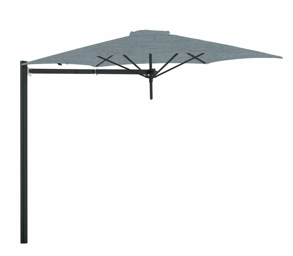 Paraflex cantilever umbrella round 3 m with Acqua fabric and a Neo arm Black