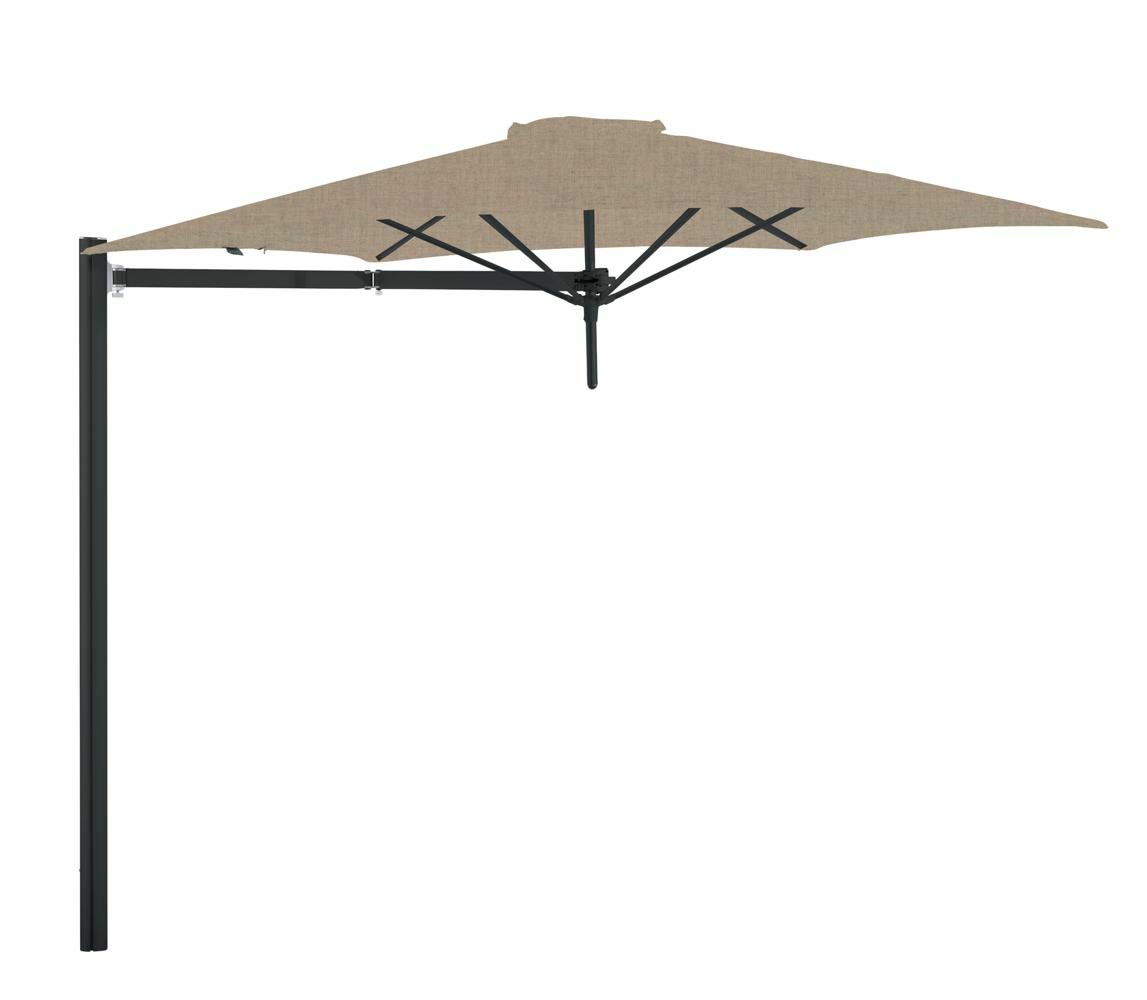 Paraflex cantilever umbrella round 3 m with Sand fabric and a Neo arm Black