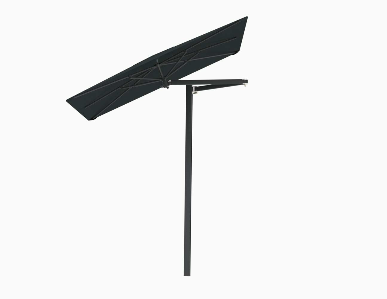 Paraflex cantilever umbrella square 2,3 m with Black fabric and a Neo arm Black