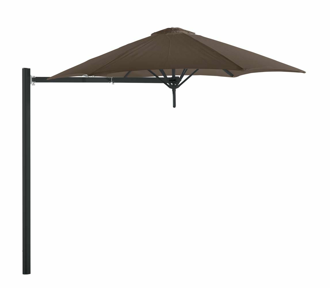 Paraflex cantilever umbrella round 2,7 m with Taupe fabric and a Neo arm Black
