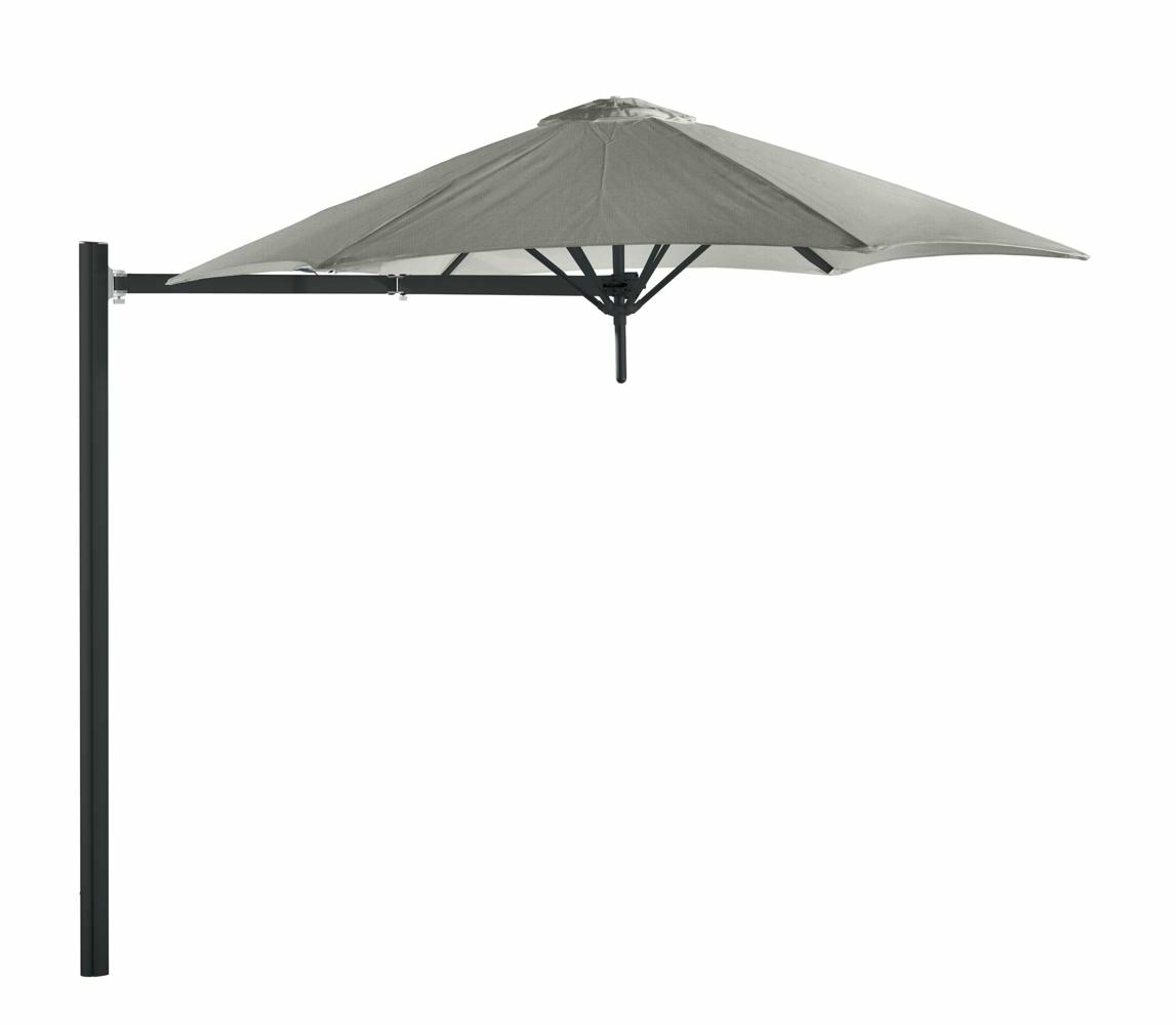 Paraflex cantilever umbrella round 2,7 m with Grey fabric and a Neo arm Black