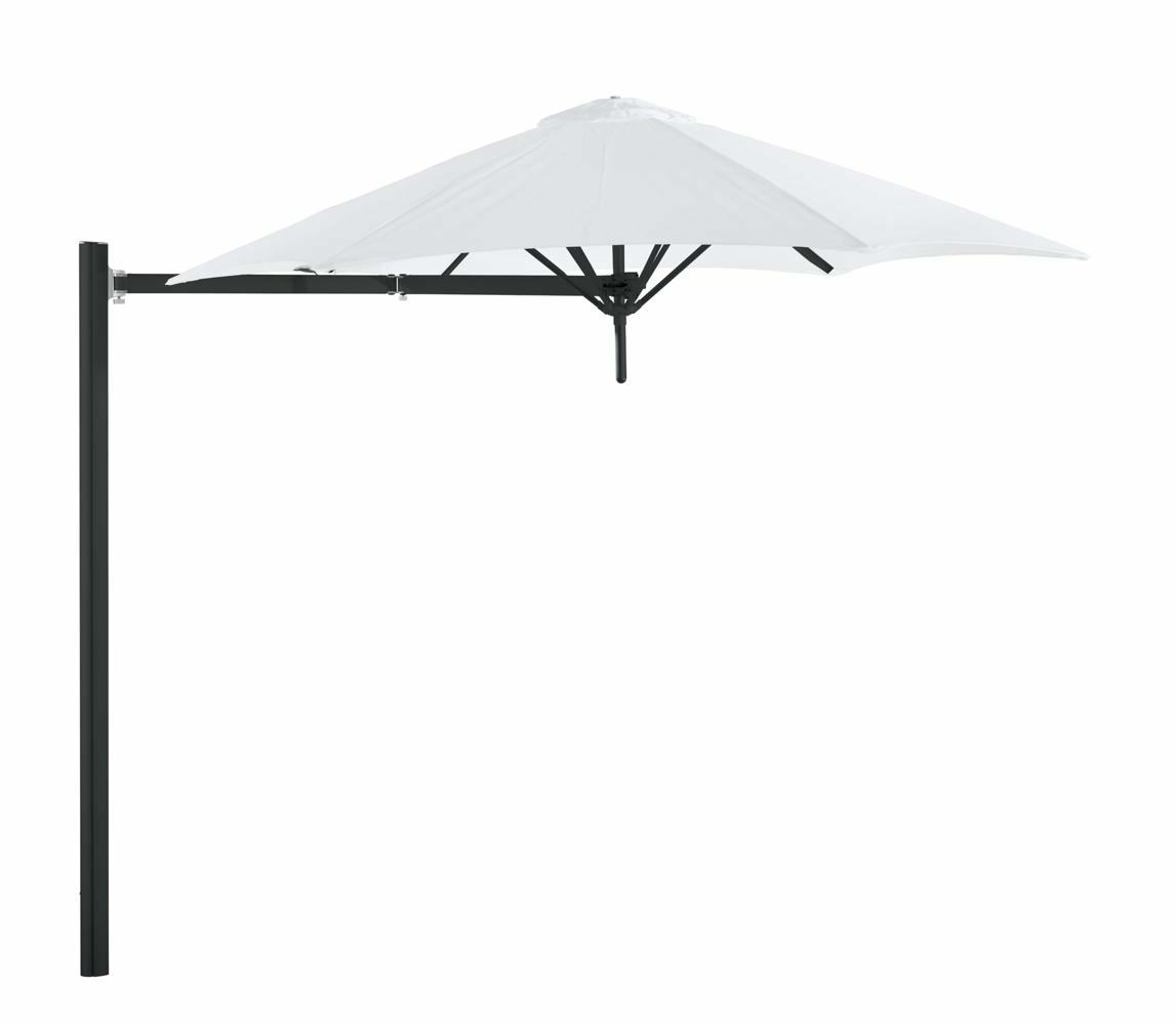 Paraflex cantilever umbrella round 2,7 m with Natural fabric and a Neo arm Black