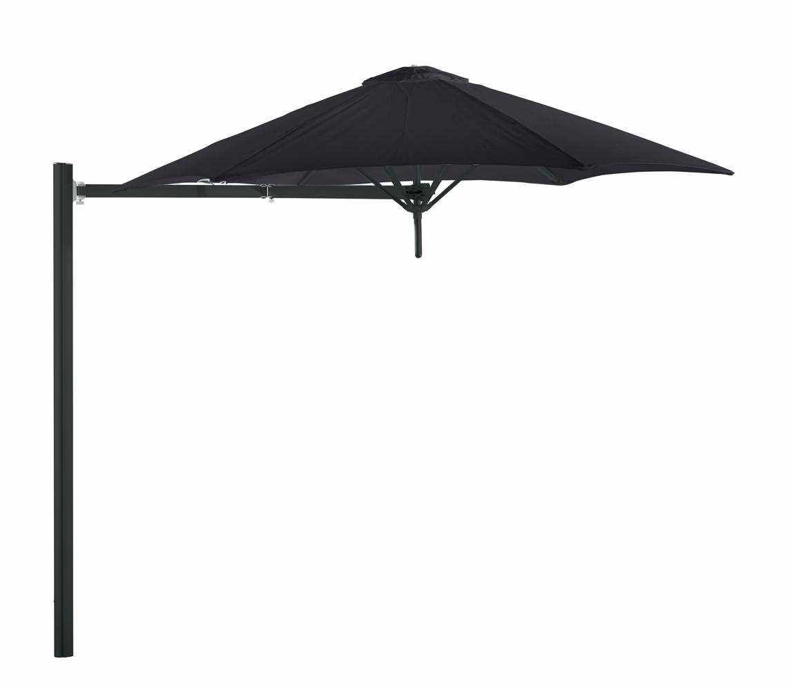 Paraflex cantilever umbrella round 2,7 m with Black fabric and a Neo arm Black