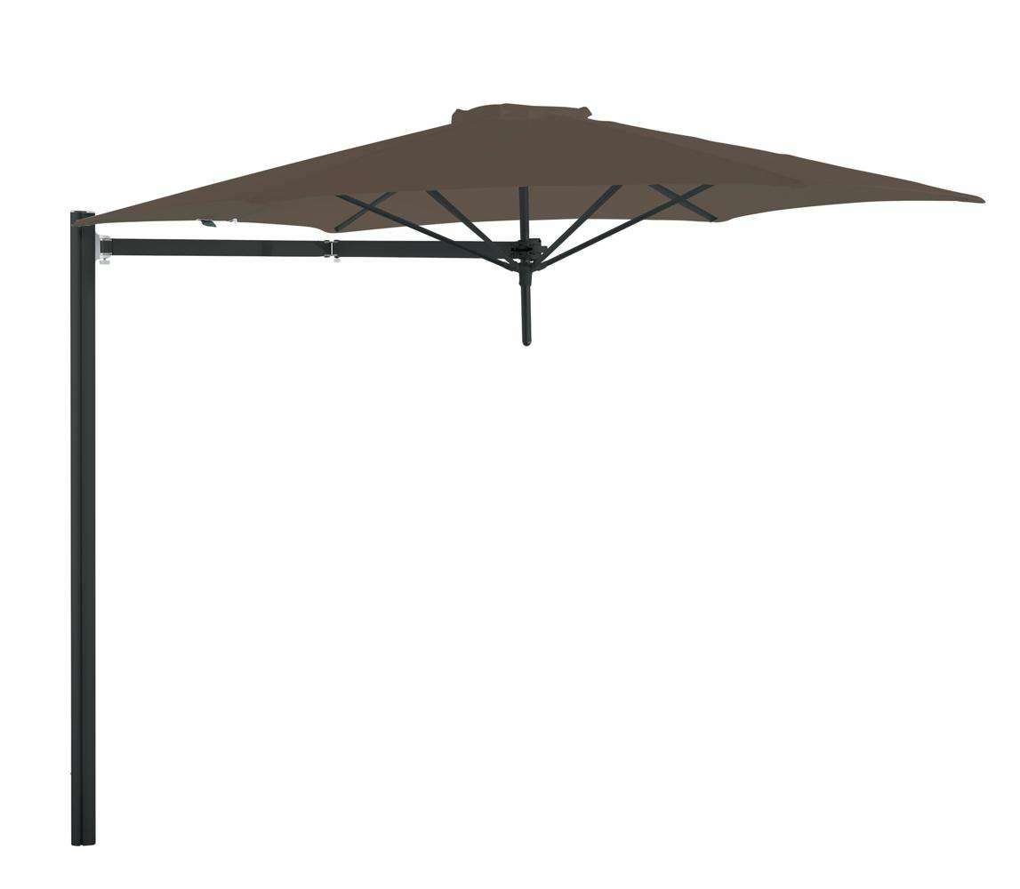 Paraflex cantilever umbrella round 3 m with Taupe fabric and a Neo arm Black