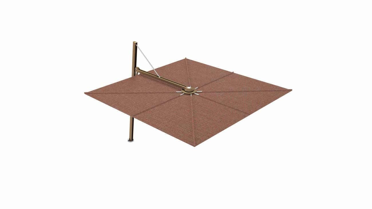 Versa UX cantilever umbrella - 3 m square - fabric in Terra