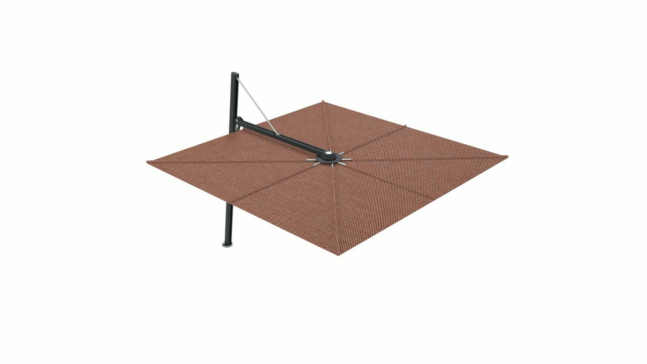 Versa UX cantilever umbrella - 3 m square - fabric in Terra