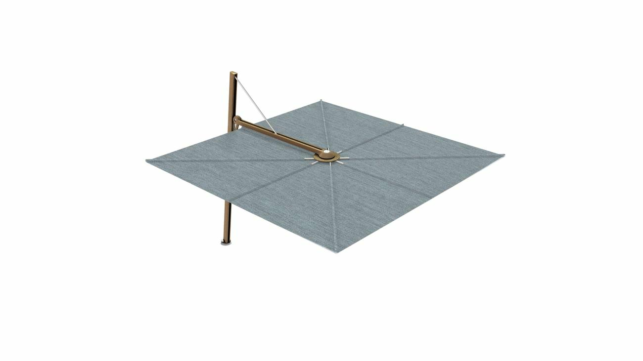 Versa UX cantilever umbrella - 3 m square - fabric in Acqua