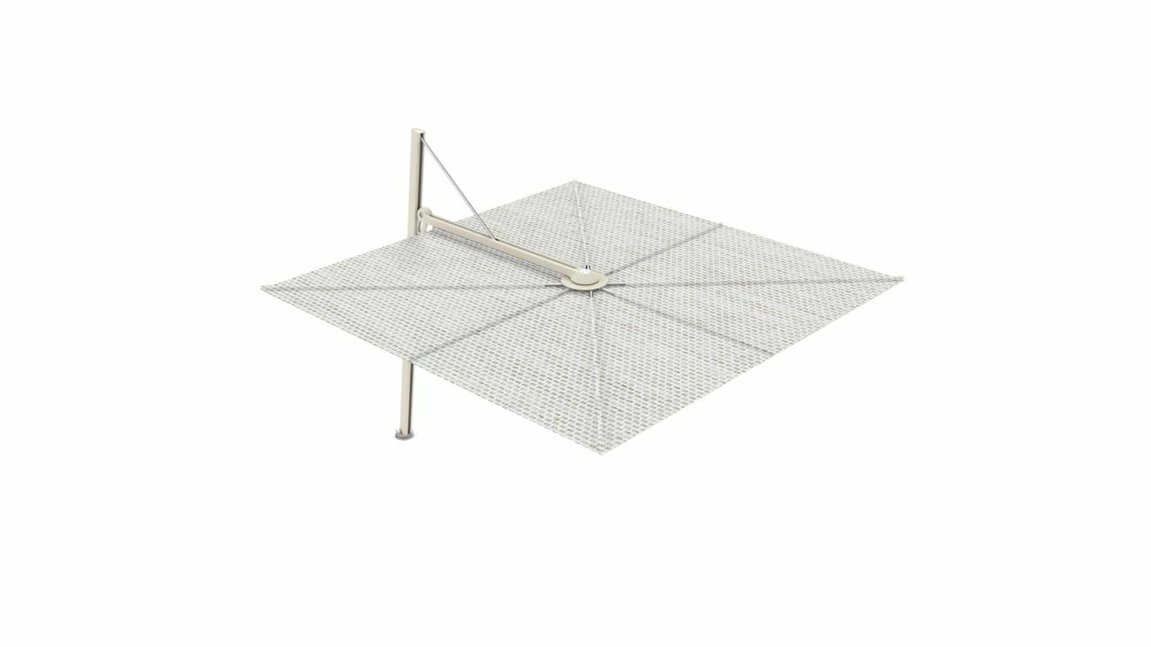 Versa UX cantilever umbrella - 3 m square - fabric in Marble