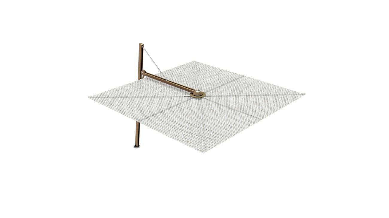 Versa UX cantilever umbrella - 3 m square - fabric in Marble