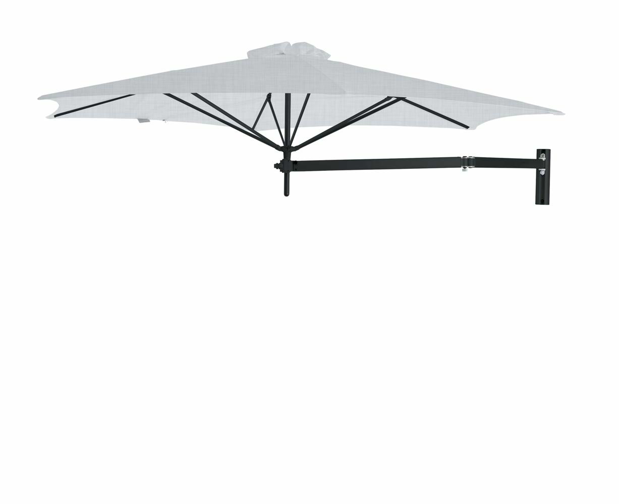 Paraflex wall mounted parasols round 3 m with Lin fabric and a Neo arm in Black