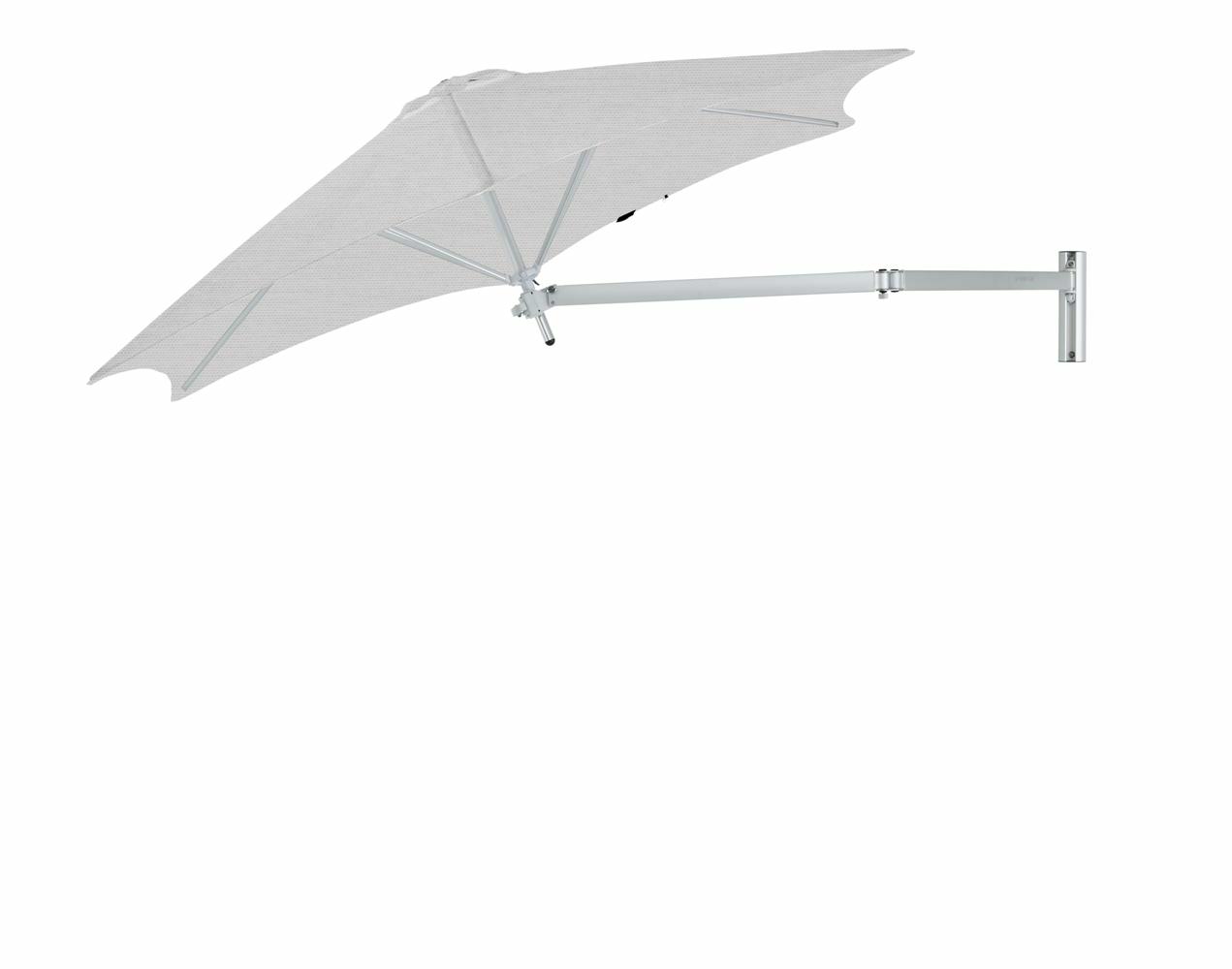 Paraflex wall mounted parasols round 2,7 m with Marble fabric and a Neo arm