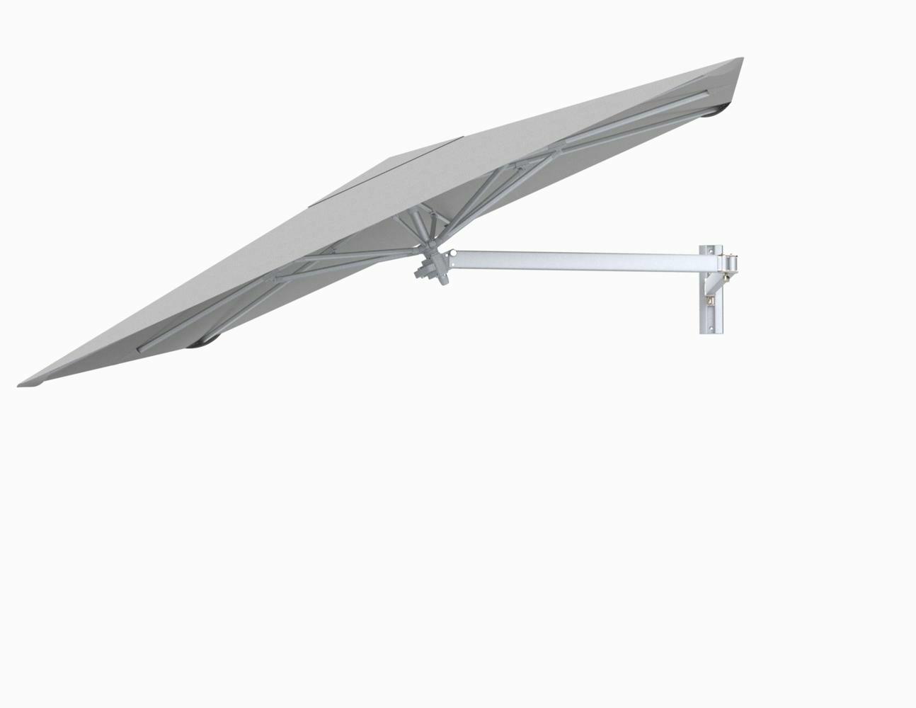 Paraflex wall mounted parasols square 2,3 m with Canvas fabric and a Neo arm