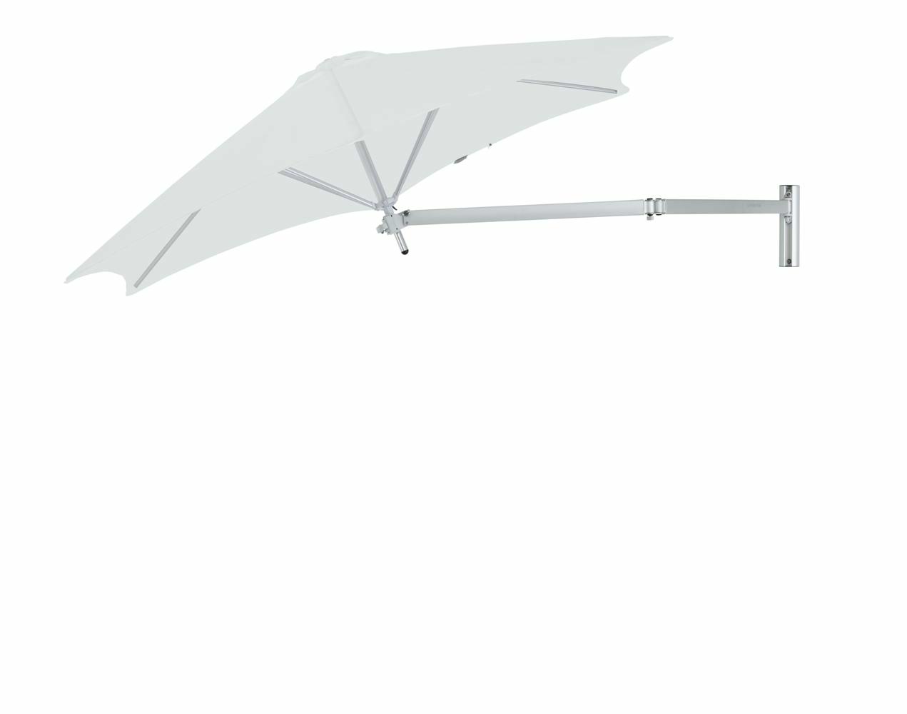 Paraflex wall mounted parasols round 2,7 m with Natural fabric and a Neo arm