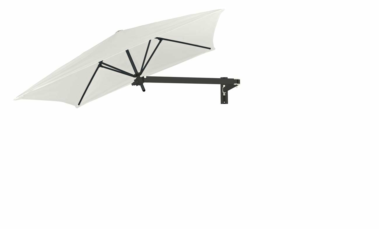 Paraflex wall mounted parasols square 1,9 m with Canvas fabric and a Neo arm in Black