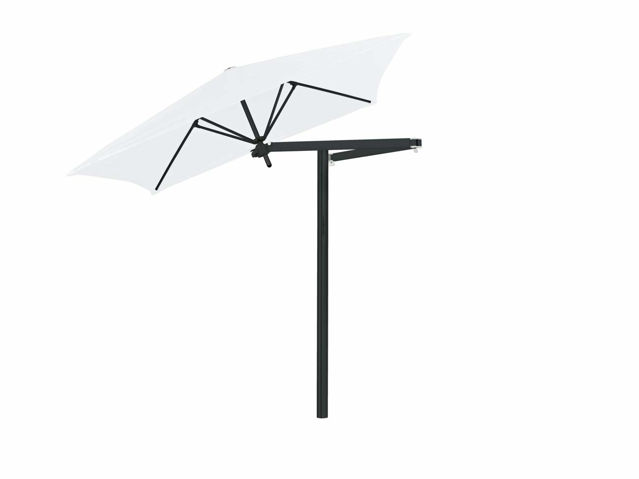 Paraflex cantilever umbrella square 2 m with Natural fabric and a Neo arm Black