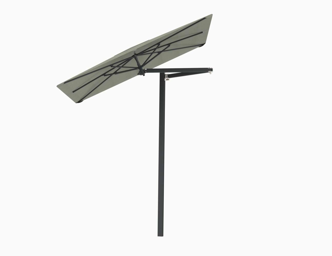 Paraflex cantilever umbrella square 2  m with Apio fabric and a Neo arm Black