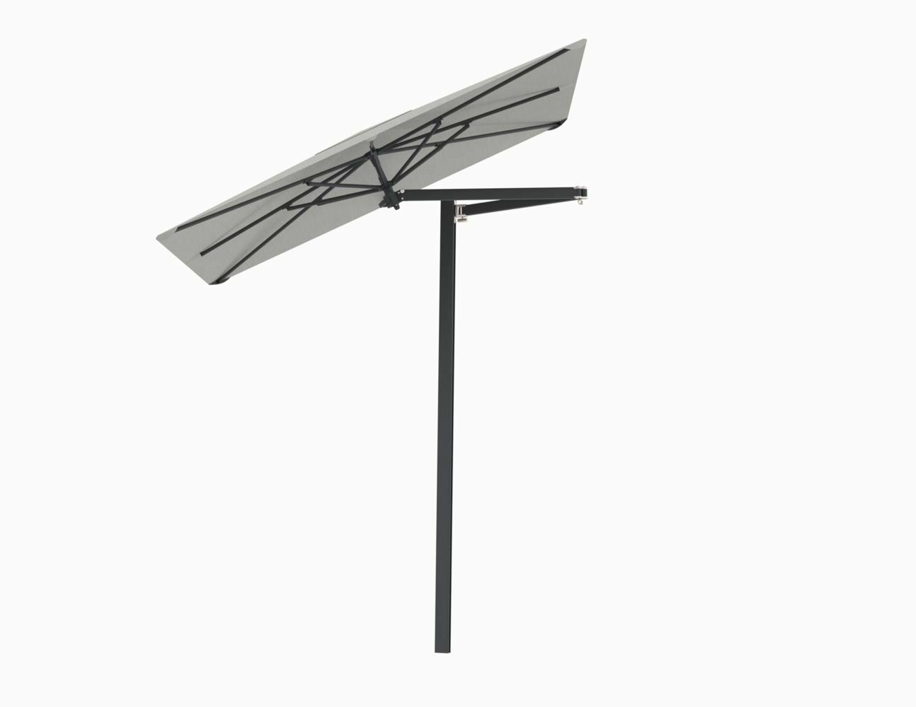 Paraflex cantilever umbrella square 2 m with Lin fabric and a Neo arm Black