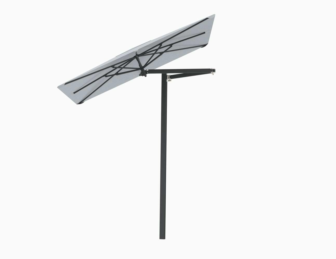 Paraflex cantilever umbrella square 2 m with Marble fabric and a Neo arm Black