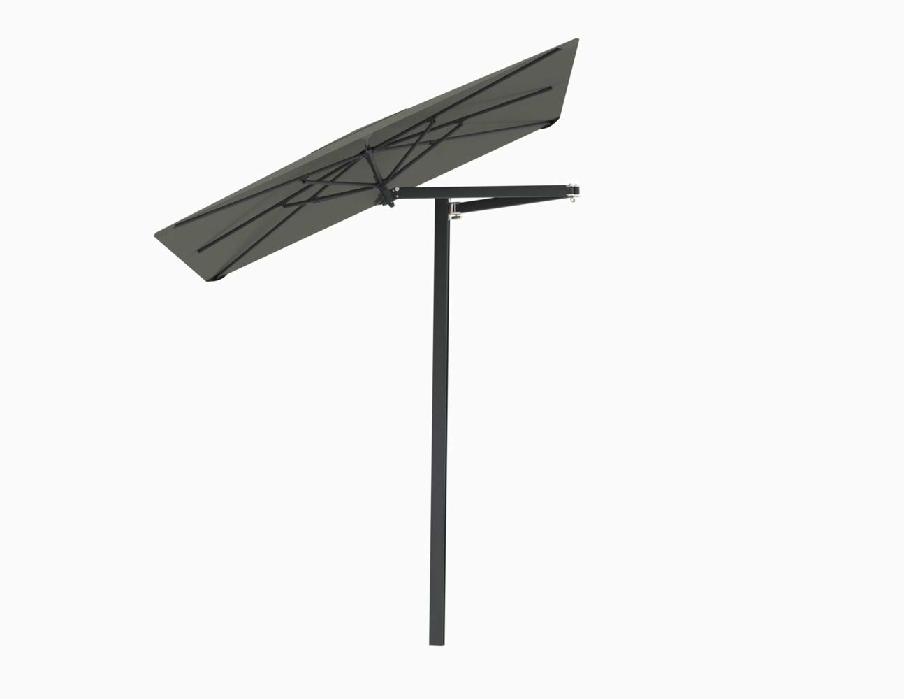 Paraflex cantilever umbrella square 2 m with Taupe fabric and a Neo arm Black