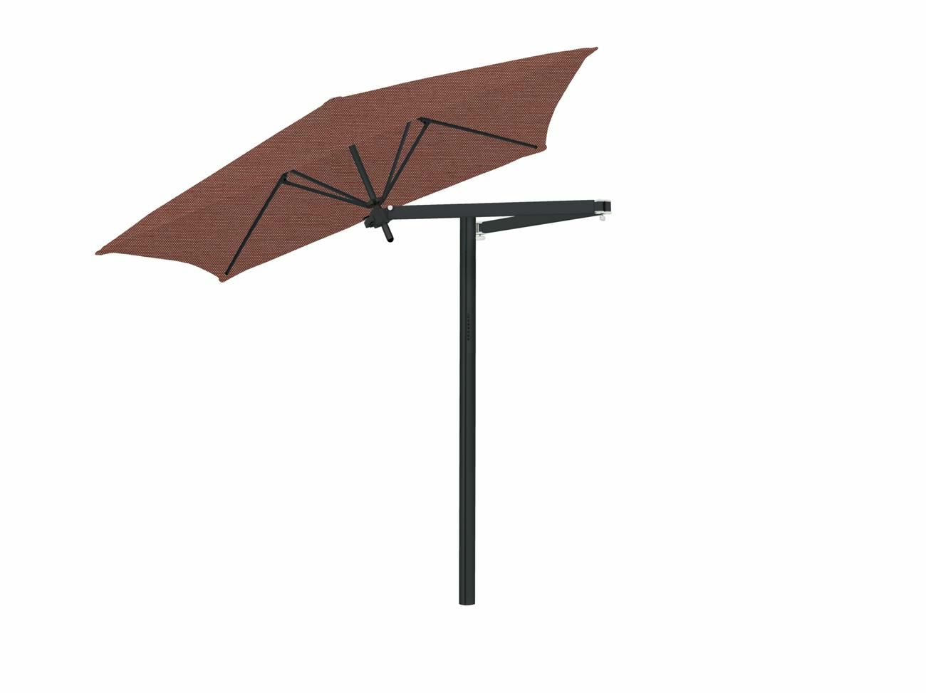 Paraflex cantilever umbrella square 2 m with Terra  fabric and a Neo arm Black