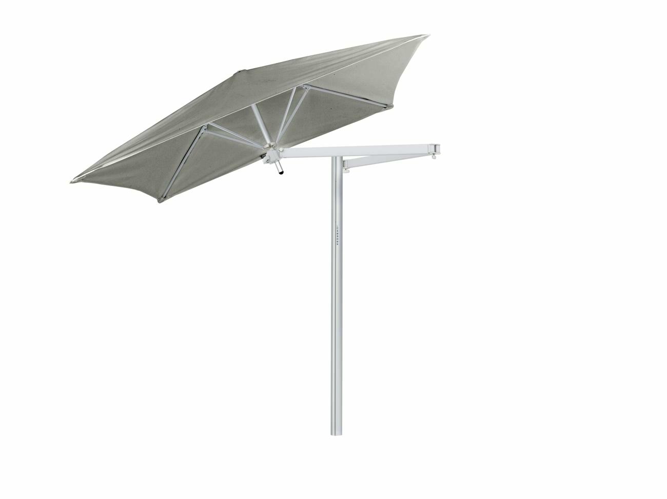 Paraflex cantilever umbrella square 1,9 m with Grey fabric and a Neo arm